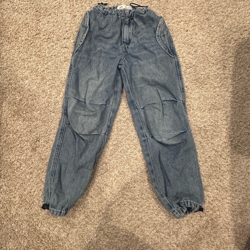 Zara Light Blue Denim Joggers